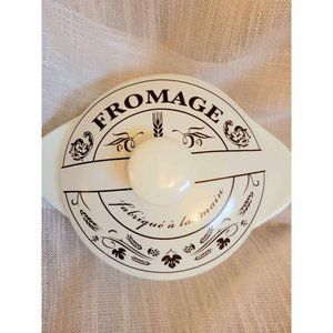 Vintage Brie Baker French Fromage Ceramic Crock